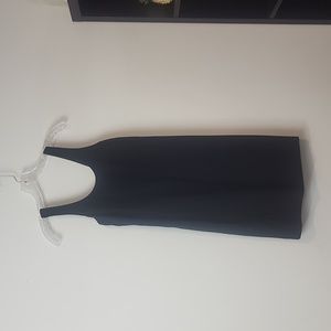 MADEWELL Black Silk Lookout Tie Back Keyhole Dress